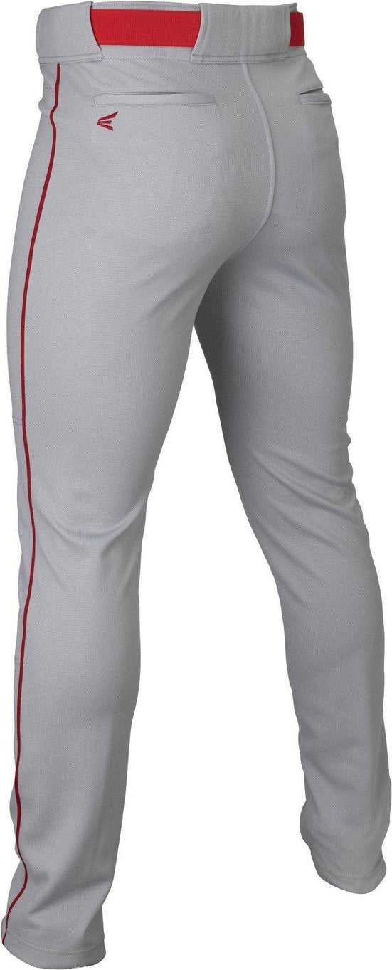 Easton Adult Rival+ Piped Baseball Pants - Gray Red - HIT A Double