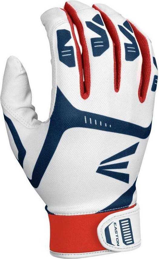 Easton Gametime Batting Gloves - White Navy Red - HIT a Double