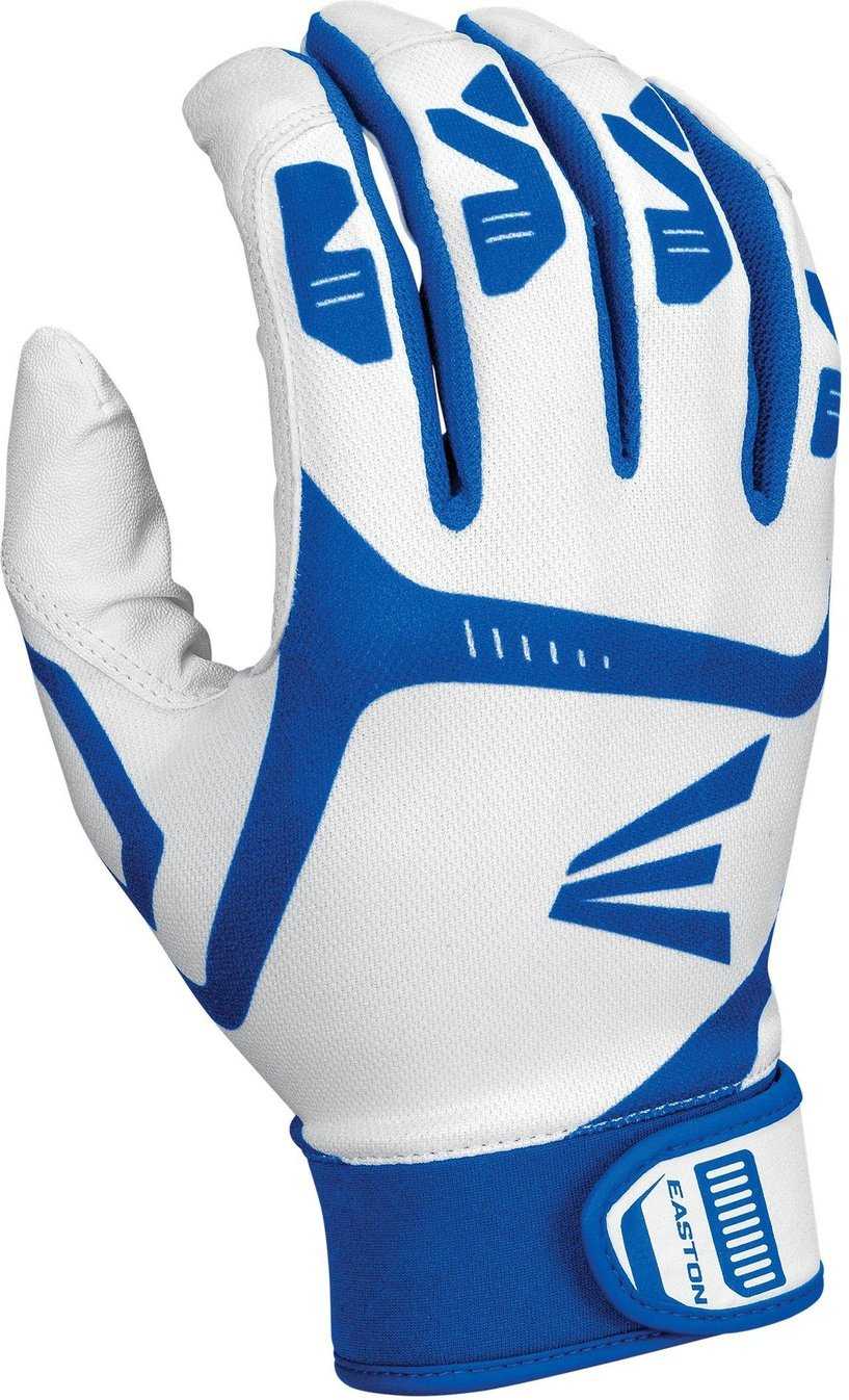 Easton Gametime Batting Youth Gloves - White Royal - HIT a Double