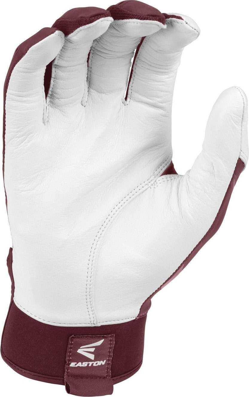 Easton Walk-Off Adult Batting Gloves - White Maroon - HIT a Double