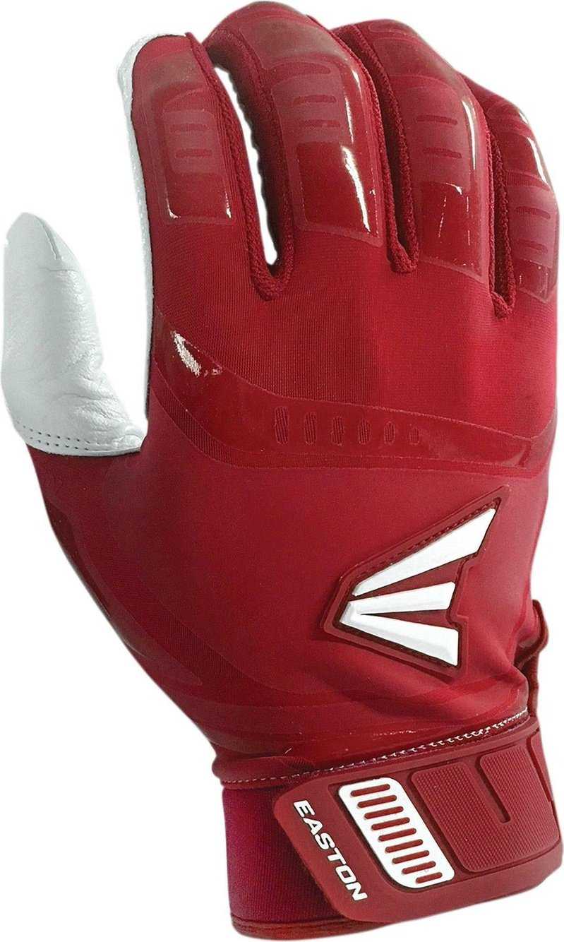 Easton Walk-Off Adult Batting Gloves - White Red - HIT a Double