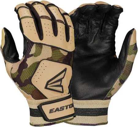 Easton Walk-Off NX Adult Batting Gloves - Tan Army Camo - HIT a Double - 1