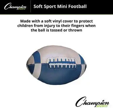 Champion Sports Soft Sport Ball - Mini Football, Size 3