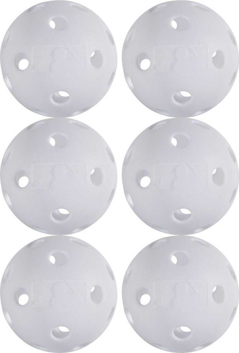 Franklin MLB 9" Indestruct-A-Ball Baseball 6 pk - White - HIT a Double - 1