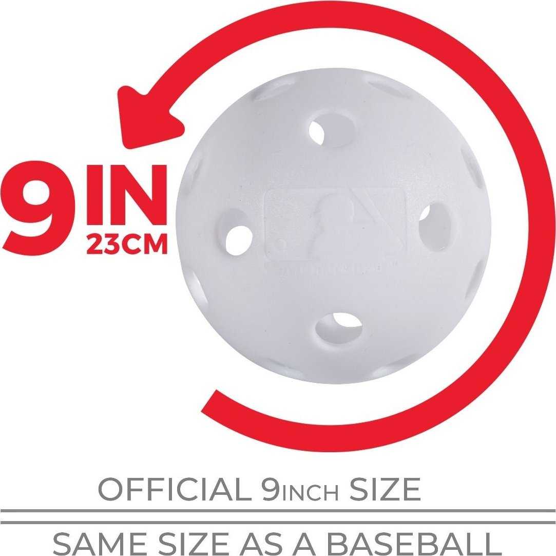 Franklin MLB 9&quot; Indestruct-A-Ball Baseball 6 pk - White - HIT a Double - 6