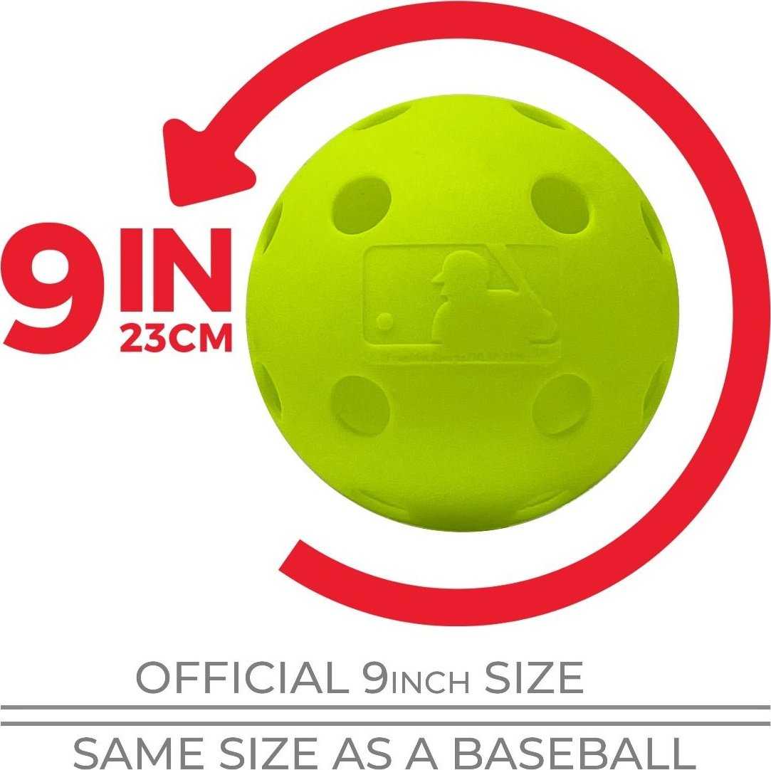 Franklin MLB 9&quot; Indestruct-A-Ball Baseball 6 pk - Yellow - HIT a Double - 6