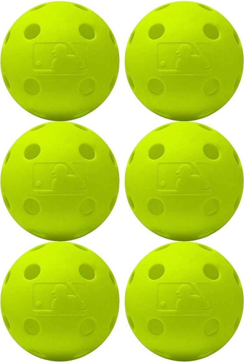 Franklin MLB 9&quot; Indestruct-A-Ball Baseball 6 pk - Yellow - HIT a Double - 1