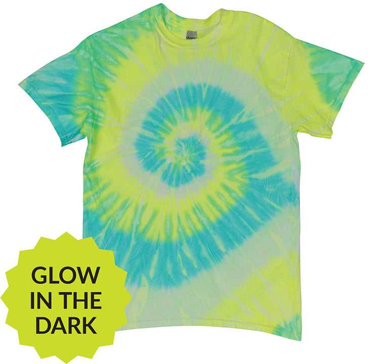 Dyenomite 20BNR Youth Neon Rush Tie-Dyed T-Shirt - Glow In The Dark Starfruit - HIT a Double - 1