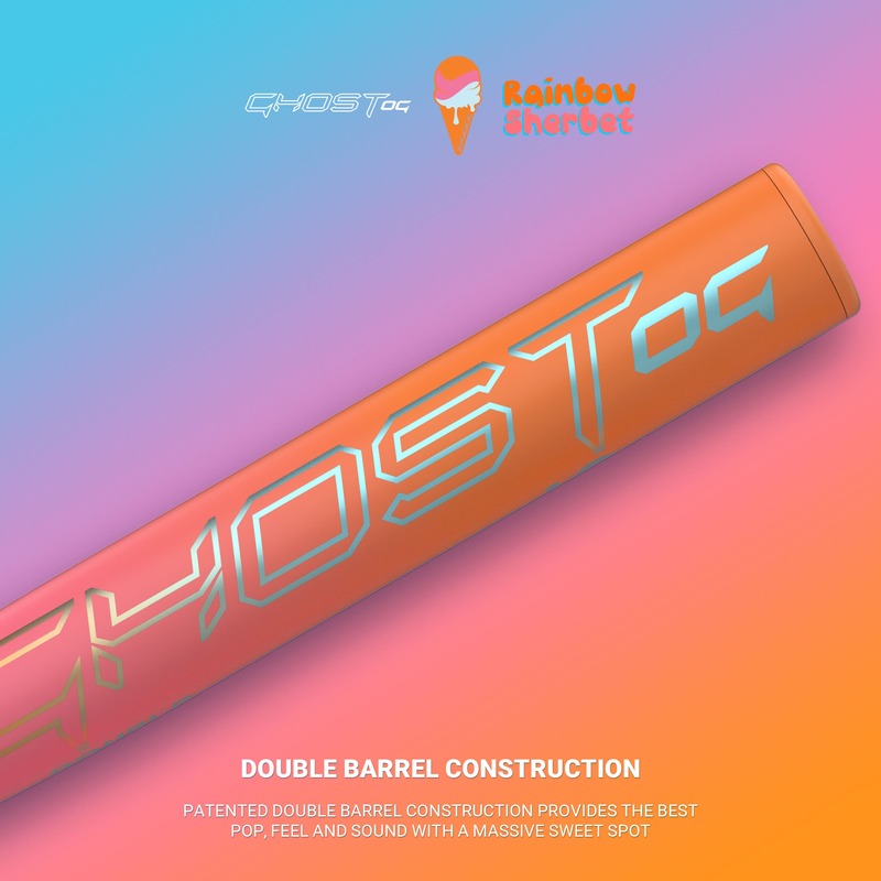 Easton 2025 Ghost OG Rainbow Sherbet (-10) Fastpitch Bat EFP5GHRS10 - Blue Pink Orange - HIT a Double - 11