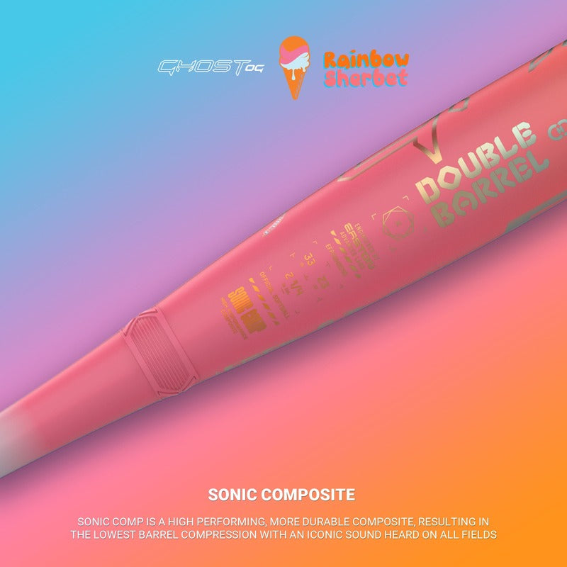 Easton 2025 Ghost OG Rainbow Sherbet (-10) Fastpitch Bat EFP5GHRS10 - Blue Pink Orange - HIT a Double - 13