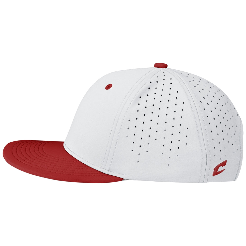 Champro HC10 Ultima Snapback Cap - White White Scarlet - view 3
