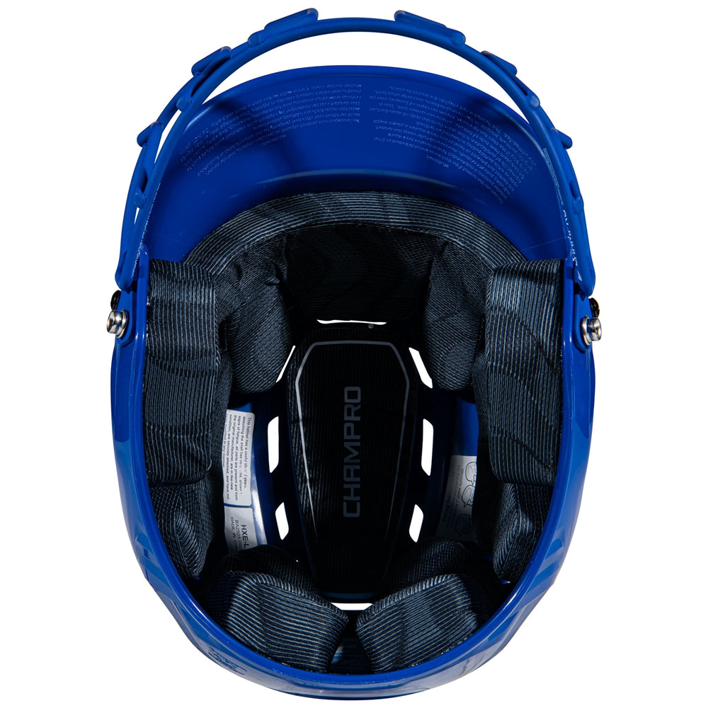 Champro Hxes Hxe Fastpitch Uncoated Batting Helmet - Royal - HIT a Double - 3