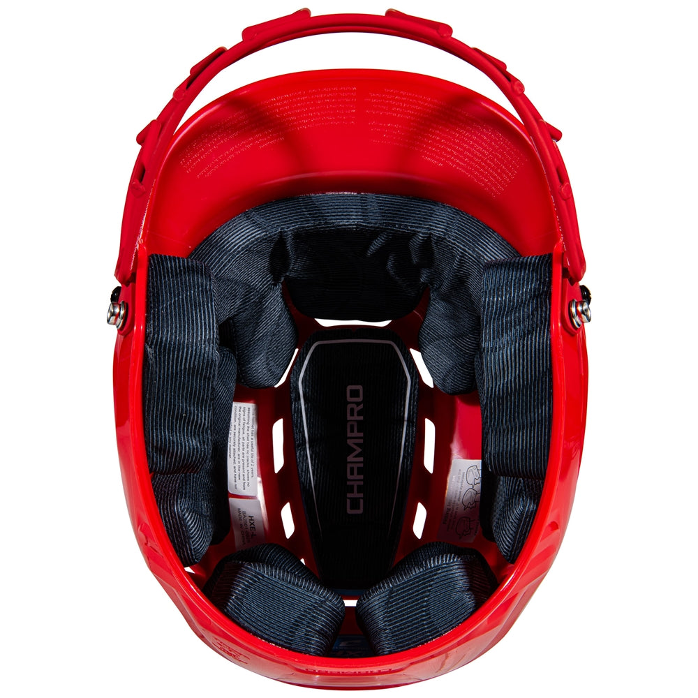 Champro Hxes Hxe Fastpitch Uncoated Batting Helmet - Scarlet - HIT a Double - 3
