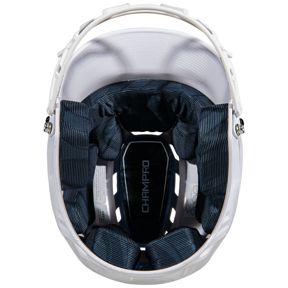 Champro Hxes Hxe Fastpitch Uncoated Batting Helmet - White - HIT a Double - 3