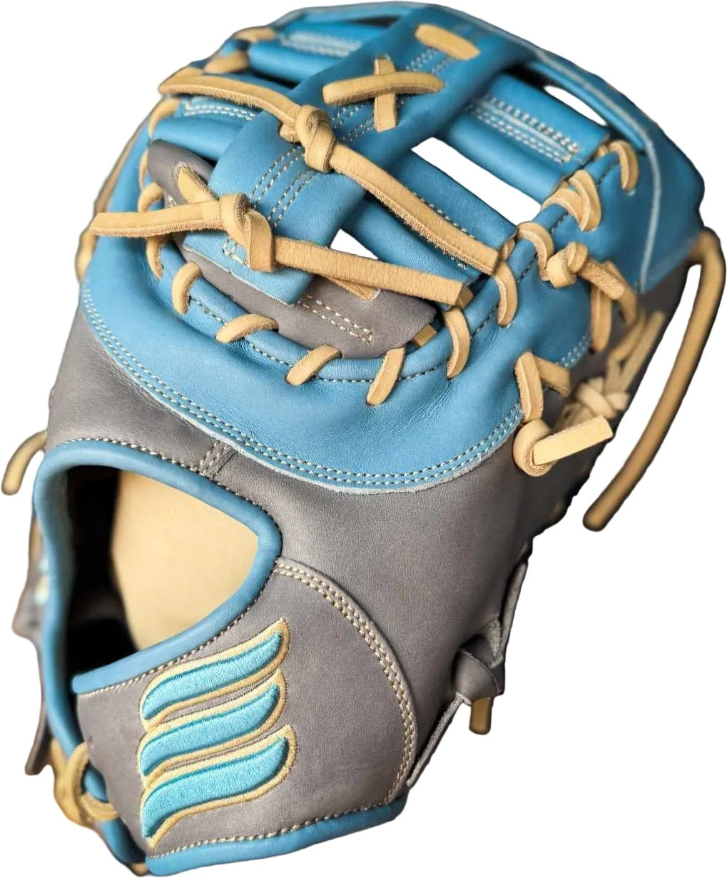 Emery PMB1  Summit 12.75" 1st Base Mitt - Gray Carolina Blue - HIT a Double - 1