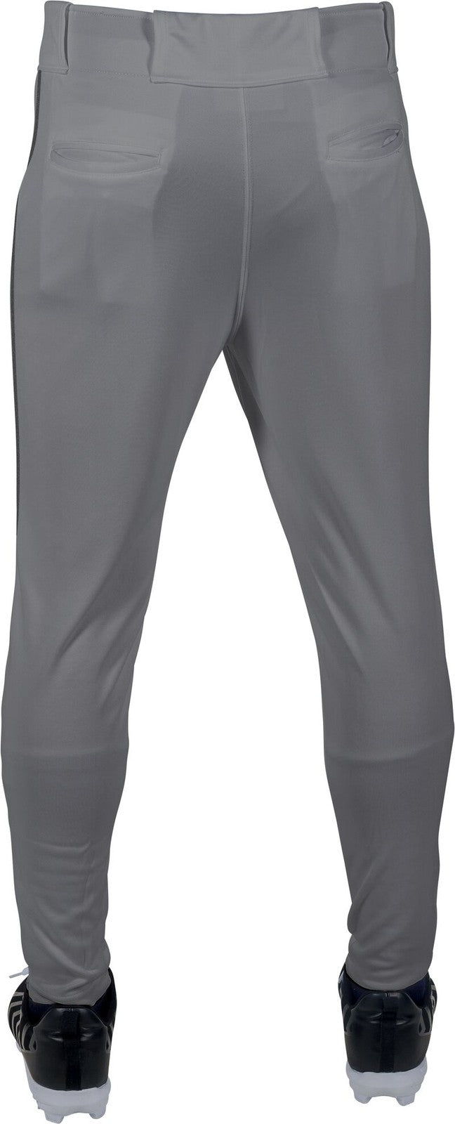 Rawlings Adult Launch Piped Pro Taper Fit Pant - Gray Black - HIT a Doulbe - 3