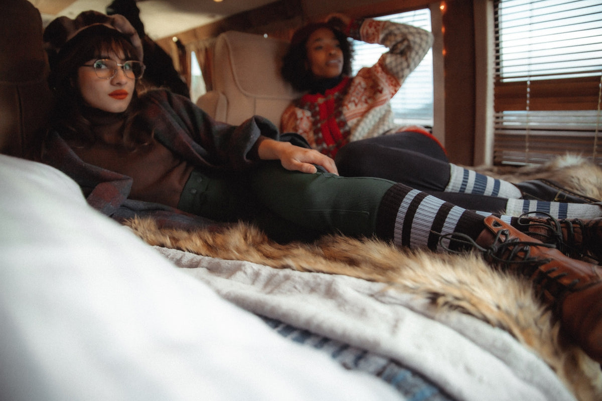 SOCCO Gray Striped Socks - Black