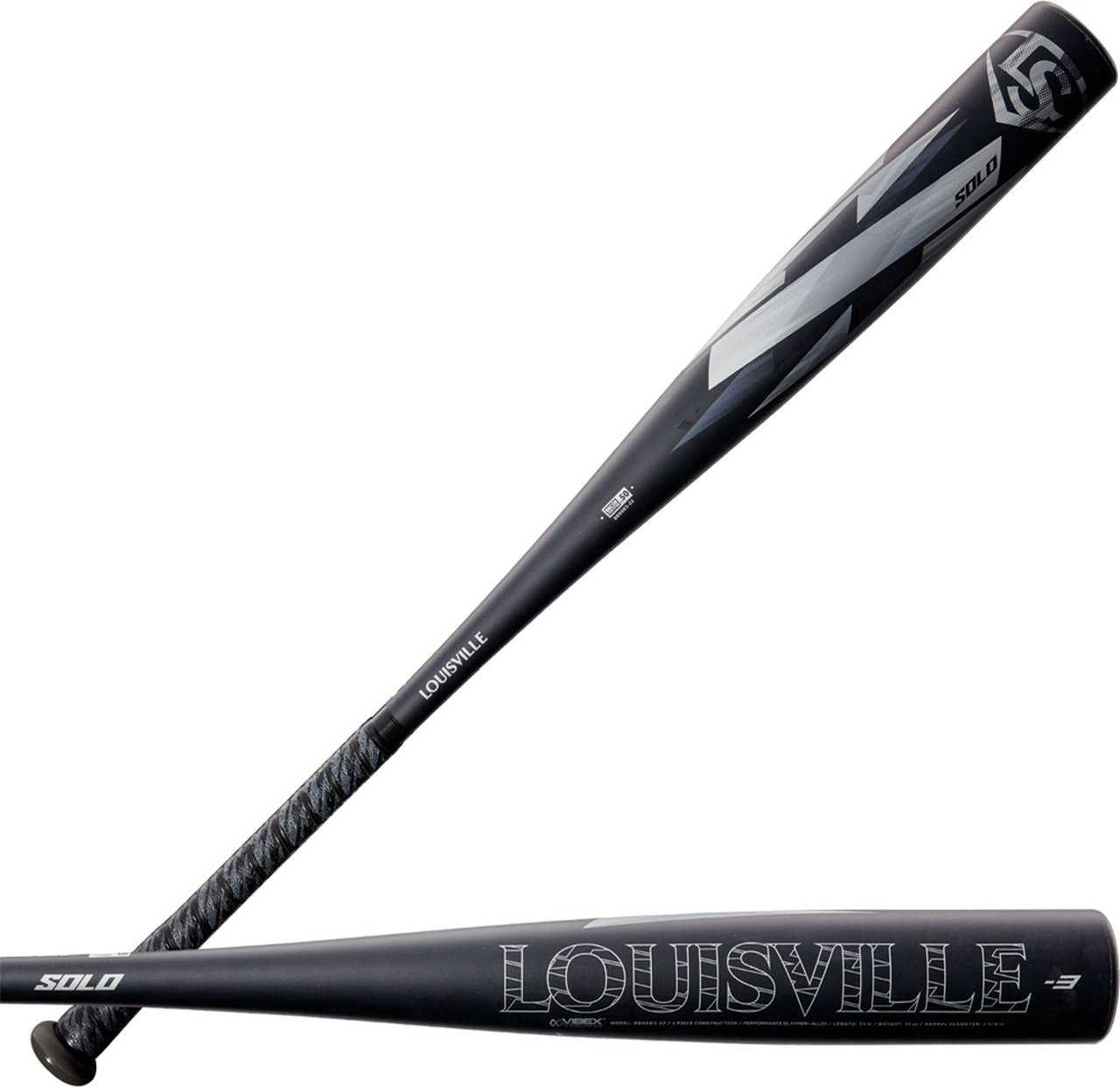 Louisville Slugger 2022 Solo 6 22 (-3) 2 5/8" BBCOR Bat WTLBBS622B - Black Gray - HIT A Double