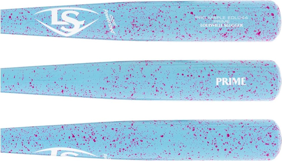 Louisville Slugger Pro Prime Maple Elly De La Cruz Baseball Bat WBL4155010 - Light Blue Neon Pink Splatter - HIT a Duble - 2