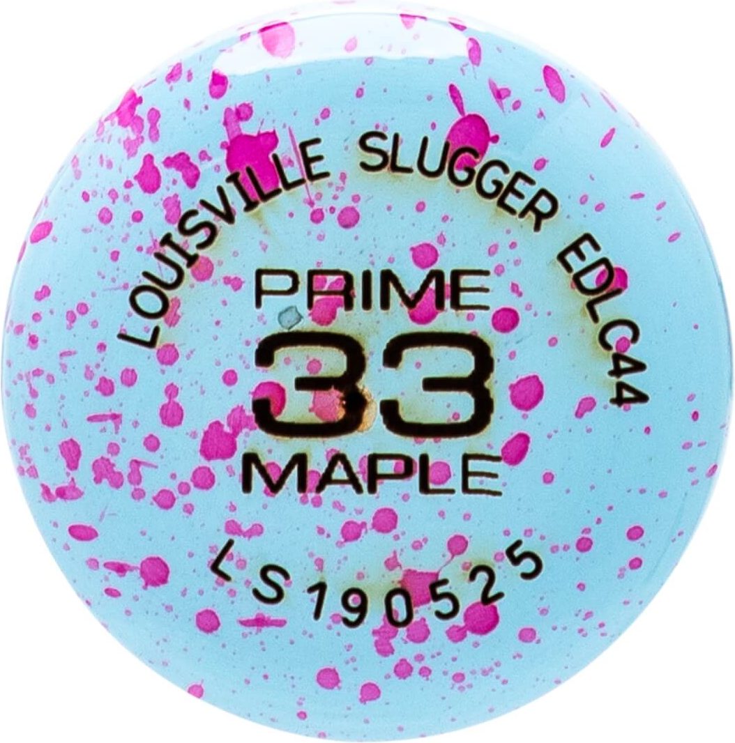 Louisville Slugger Pro Prime Maple Elly De La Cruz Baseball Bat WBL4155010 - Light Blue Neon Pink Splatter - HIT a Duble - 9