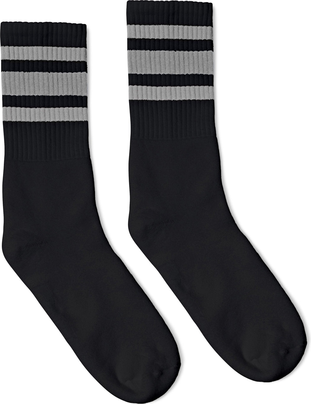 SOCCO Gray Striped Socks - Black