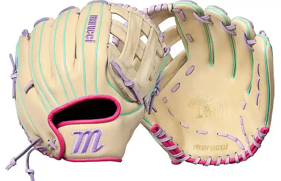 Marucci Acadia Fastpitch 47A3FP 12.50" Infield Glove MFG4ACFP47A3 - Camel Light Purple