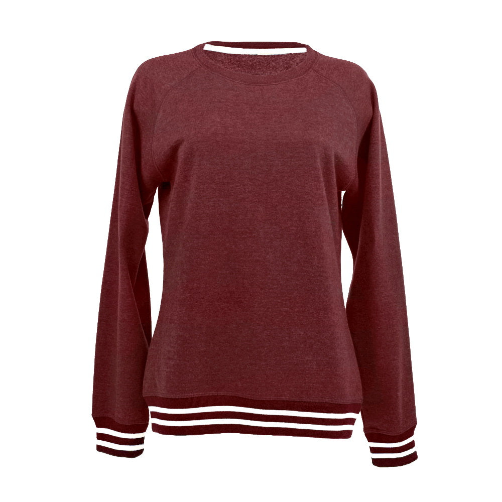 J. America 8652J Women’s Relay Crewneck Sweatshirt - 8652 - Maroon
