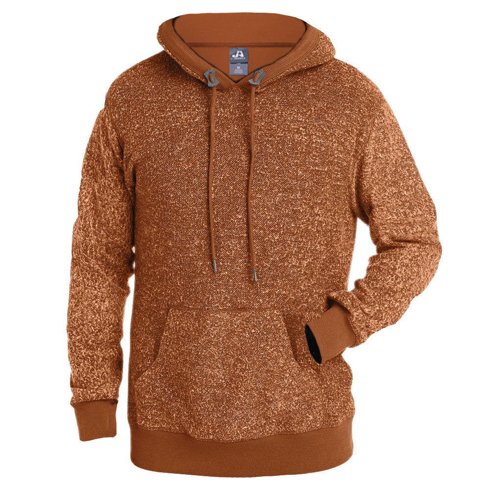 J. America 87llJ Aspen Fleece Hooded Sweatshirt - 8711 - Rust Speck
