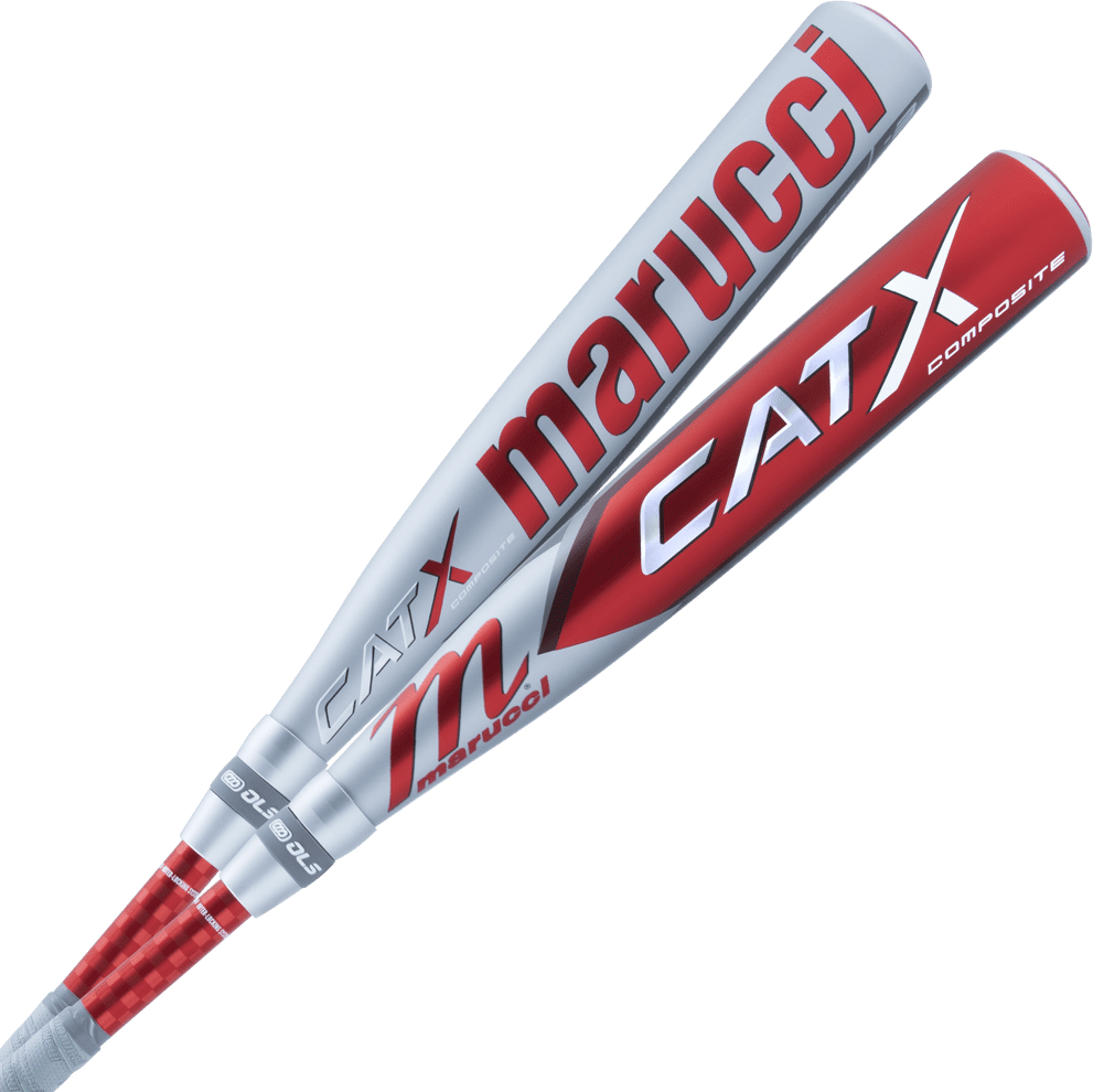 Marucci CatX Composite BBCOR -3 Bat - White Red - HIT a Double - 1