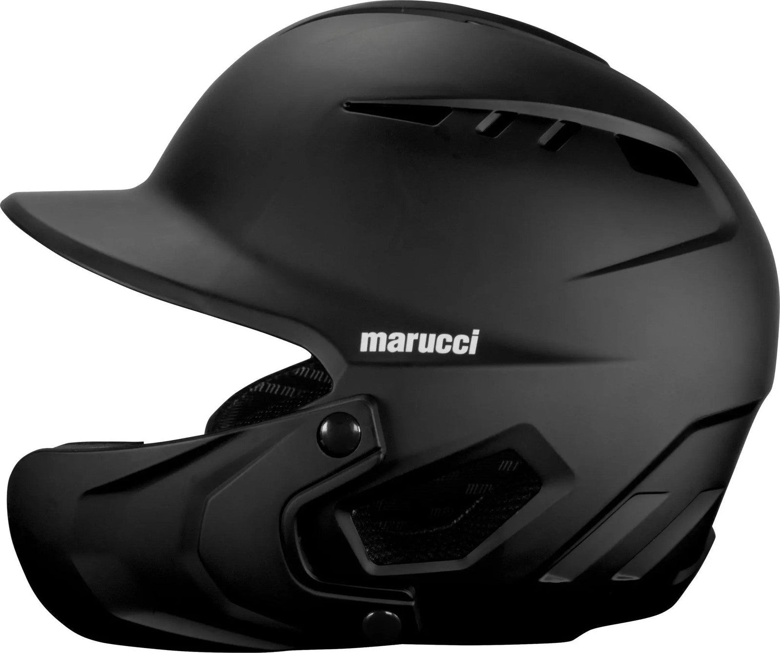 Marucci DuraVent Baseball Batting Helmet with Jaw Guard MBHDVD3 - Black - Hit a Double - 1