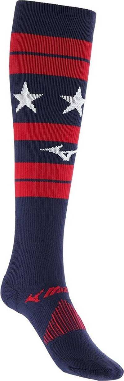 Mizuno Event Day Knee High Socks - Navy Red - HIT a Double - 1