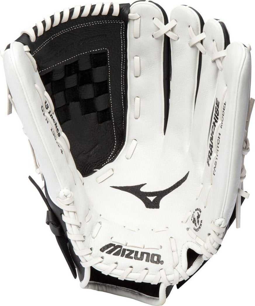 Mizuno Franchise Series Fastpitch Softball Glove 13.00&quot; - Black White - HIT a Double - 2