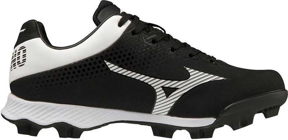 Mizuno Youth Wave Lightrevo JR Low Molded Cleats - Black White - HIT a Double
