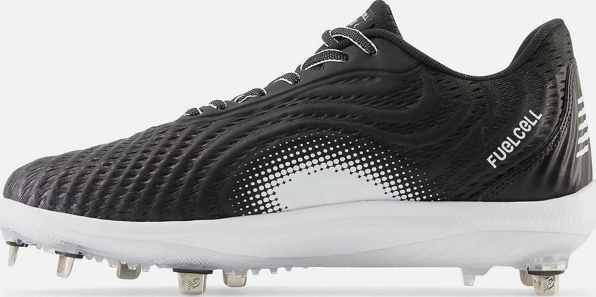 New Balance FuelCell L4040v7 Low Cut Metal Cleat - Black White - HIT a Double - 3
