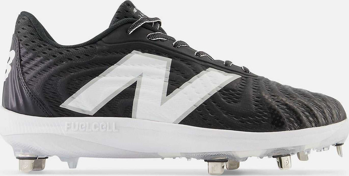 New Balance FuelCell L4040v7 Low Cut Metal Cleat - Black White - HIT a Double - 1