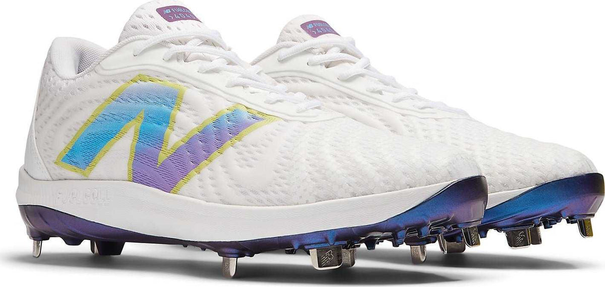 New Balance FuelCell L4040v7 Unity of Sport Low Cut Metal Cleat - White Dusted Grape Water Cress - HIT a Double - 2