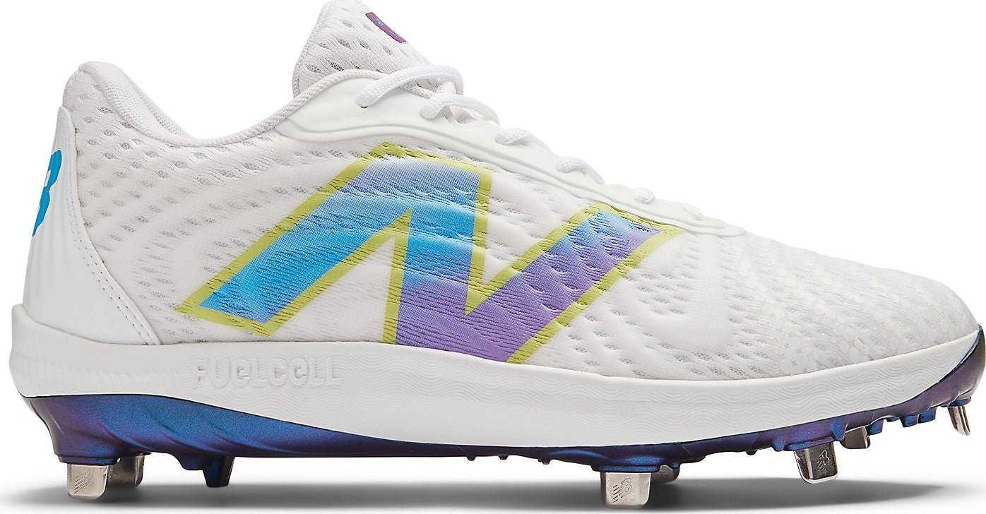 New Balance FuelCell L4040v7 Unity of Sport Low Cut Metal Cleat - White Dusted Grape Water Cress - HIT a Double - 1