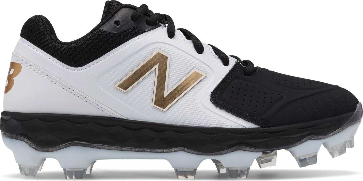 New Balance SPVELOv1 Fastpitch TPU Molded Cleat Low-Cut - White Black - HIT A Double