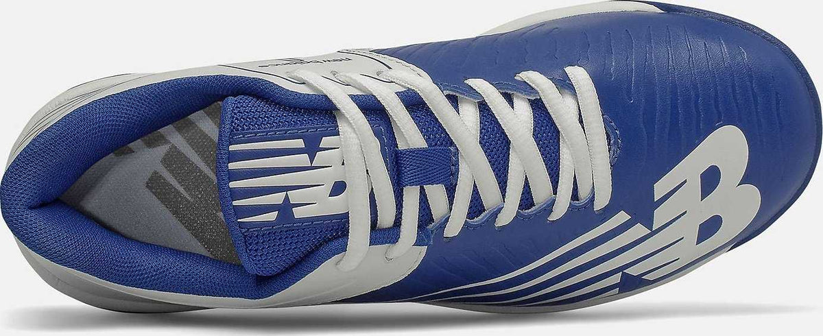 New Balance Youth J4040v6 Low Rubber Molded Cleat - Royal White - HIT a Double - 5