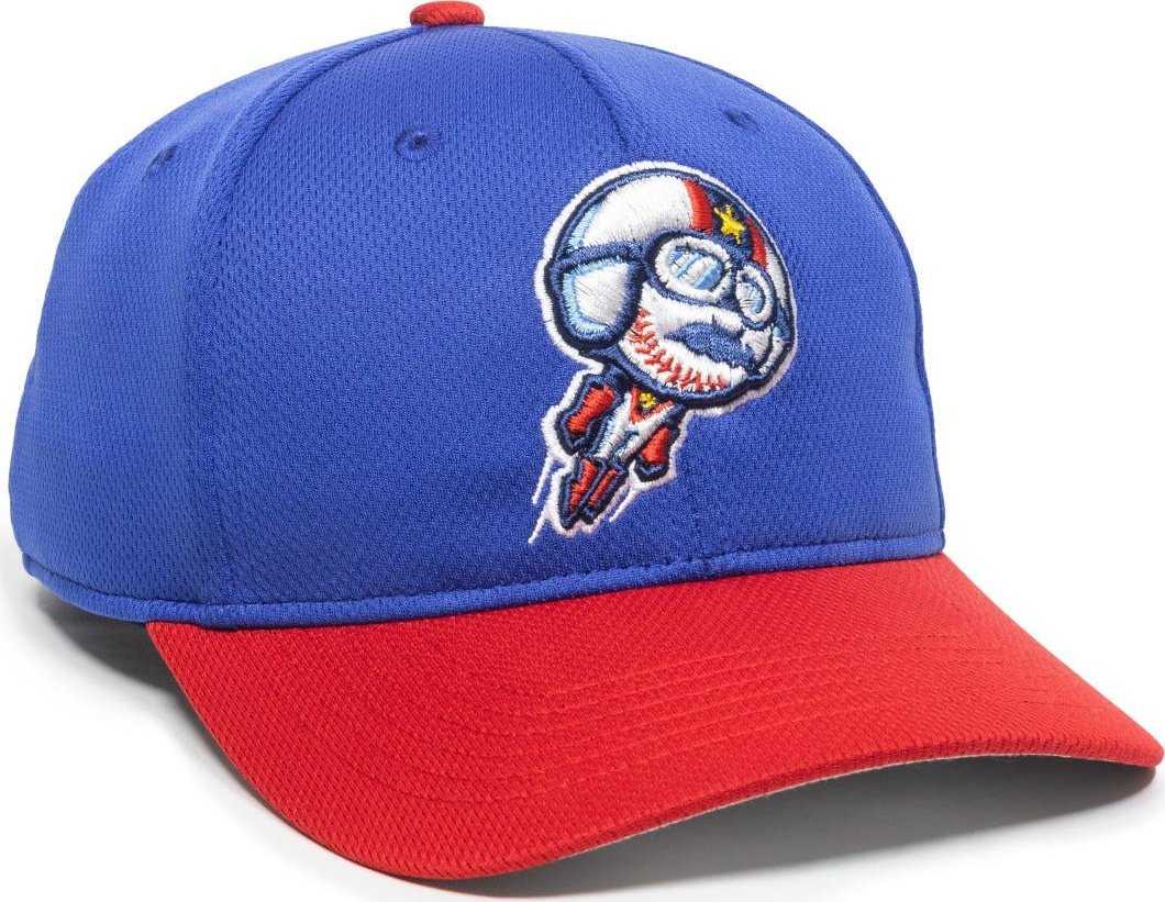 OC Sports MIN-350 MiLB Replica Polyester Baseball Cap - Kannapolis Cannon Ballers Royal Red - HIT a Double - 1