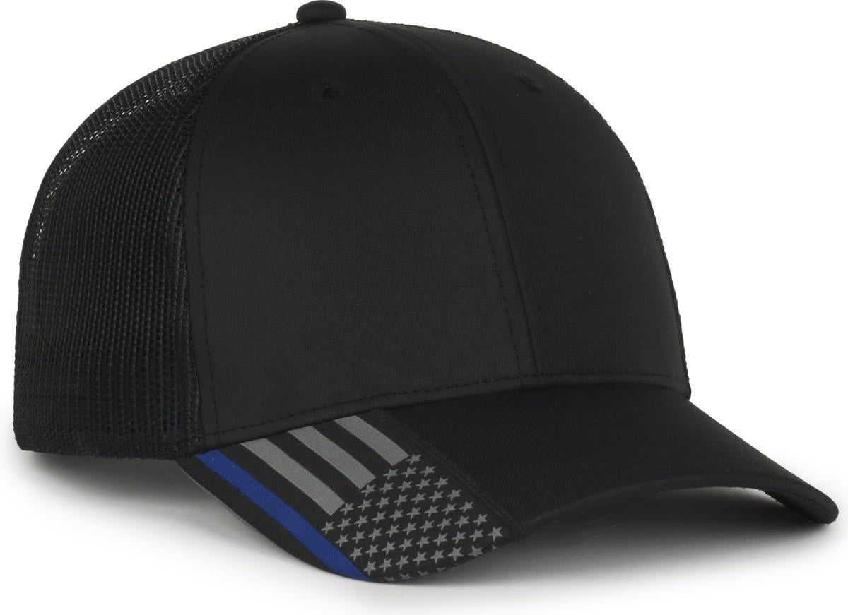 Oc Sports Oc601m Performance Service Flag Insert Mesh Back Cap - Black Police - Osfm