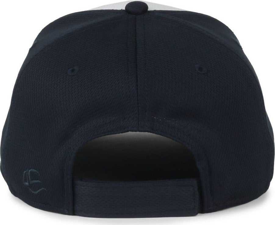 OC Sports PTM-850 Polyester Crown Cap - White Navy Navy - HIT a Double - 3