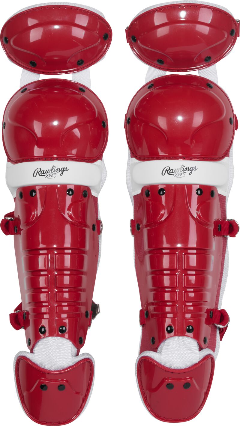Rawlings Players 3 Series Junior Baseball Catchers Gear Set - Scarlet White - HIT a Double - 4