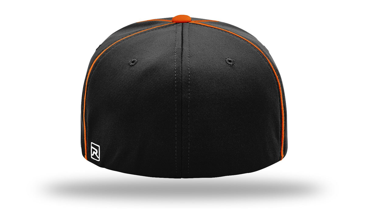 Richardson PTS20 Pulse R-Flex Caps with Piping - Black Orange back