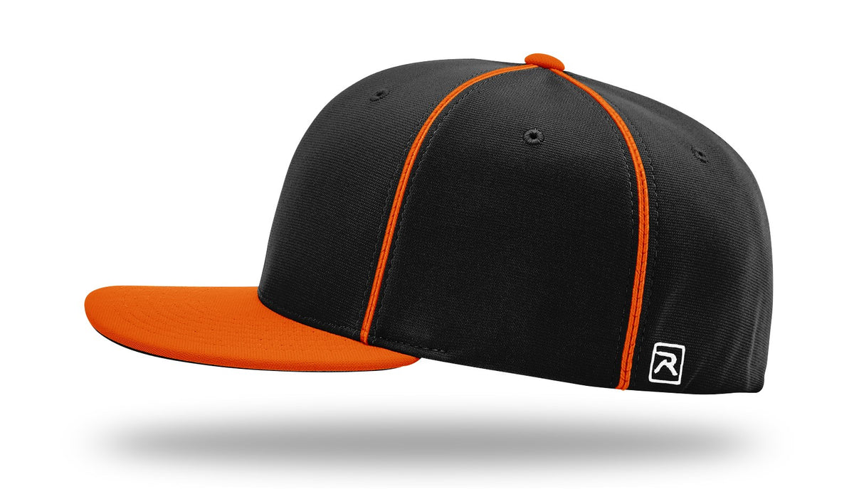 Richardson PTS20 Pulse R-Flex Caps with Piping - Black Orange side
