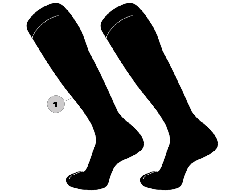 TCK Customizable Dugout Knee High Striped Baseball Socks - Pattern A - HIT a Double - 1