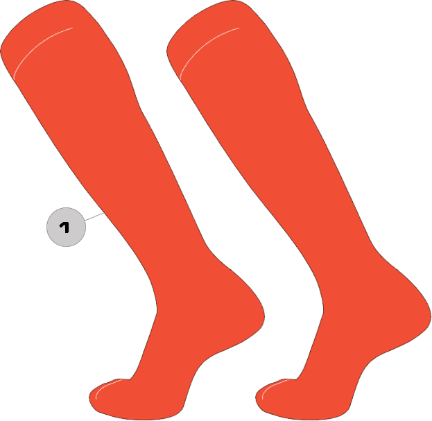 TCK Customizable Dugout Knee High Striped Baseball Socks - Pattern A - HIT a Double - 1