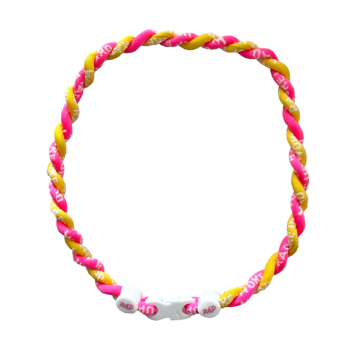 Woke Up RAD 18" Braided Rope Necklace (Pink/Yellow)