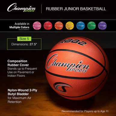 Champion Sports RBB2 Size 5 Rubber Basketball - Ea