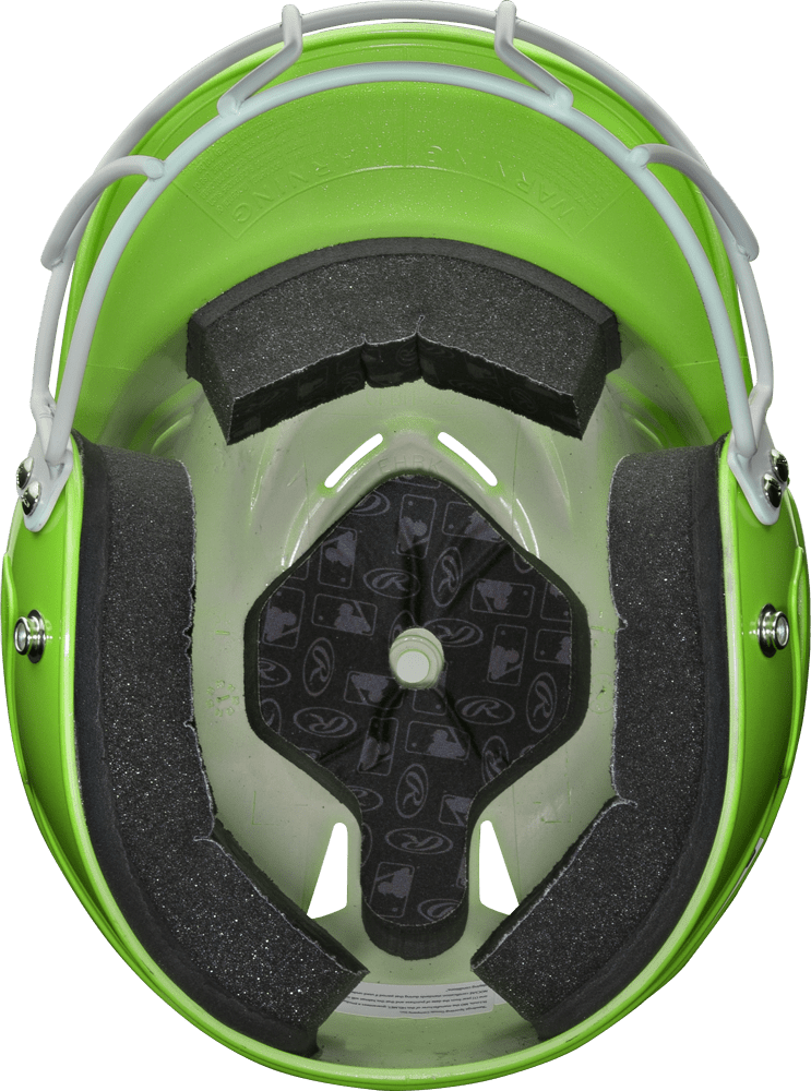 Rawlings Coolflo Highlighter Matte Batting Helmet with Mask RCFHLFG - Neon Green - HIT a Double - 2